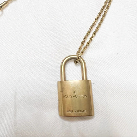 Louis Vuitton Brass Lock Chain Necklace - Picture 3 of 6